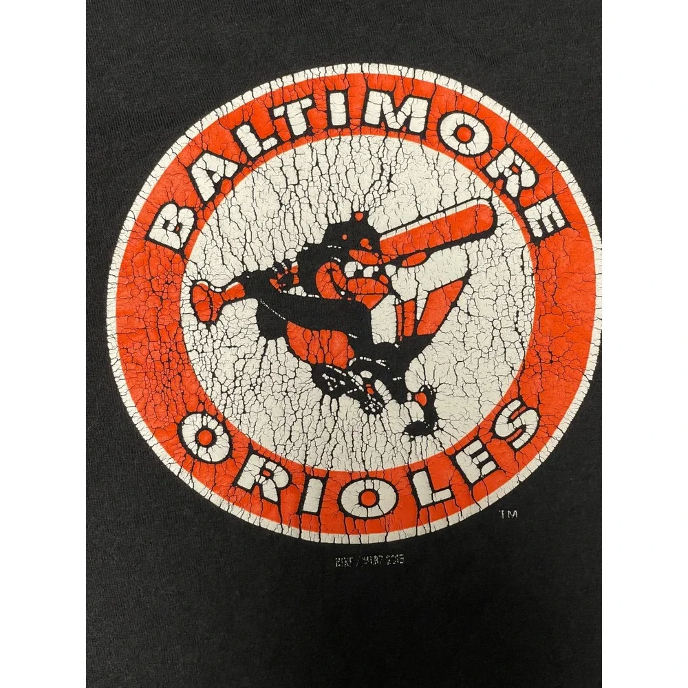 Nike Baltimore Orioles MLB T-Shirt Mens Large Black Graphic Tee Athletic Cut
